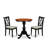 3 Piece Dinette Set for Small Spaces Contains a Round Dining Table with Pedestal and 2 Dining Chairs, 30x30 Inch, Mahogany-2083356787-2083356784-2094902997