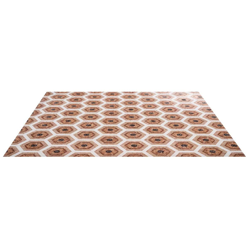Ako 6" Hexagon Marble Micro Mosaic Tile, Terracotta Rosa