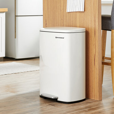 Stainless Steel Step On Fingerprint-resistant Trash Can with Back Handle