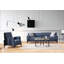 Elegant 3-Seat Sofa, Blue Fabric, 84.6 x 34.3 x 33.9 inches | BEECH WOOD & CHIPBOARD Frame, 100% Polyester | Includes 2 Pillows, Dry-Cleanable, Fixed Cushions, Perfect for Scandinavian & Industrial Spaces-1752558952-1807222274