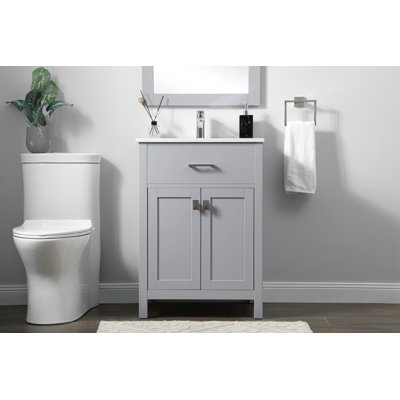 Harrison 24'' Single Bathroom Vanity with Engineered Marble Top