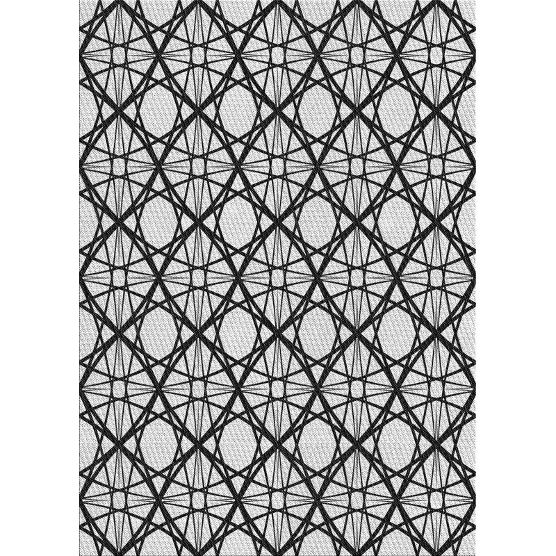 Tapis noir en laine touffeté à la main Gramercie