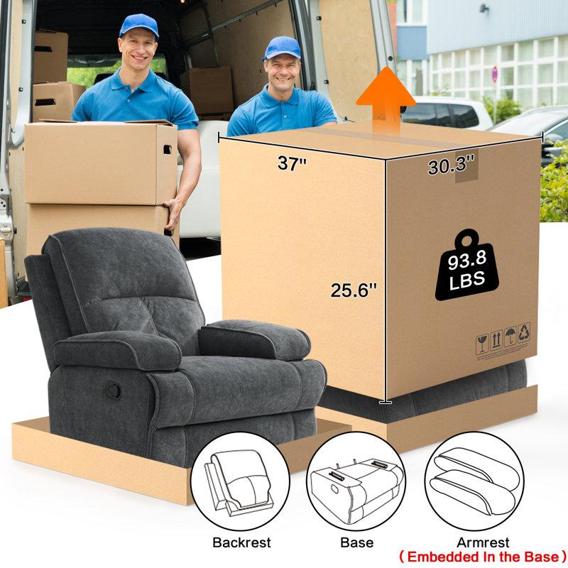 Fauteuil inclinable et berçant manuel Saidee, Gris