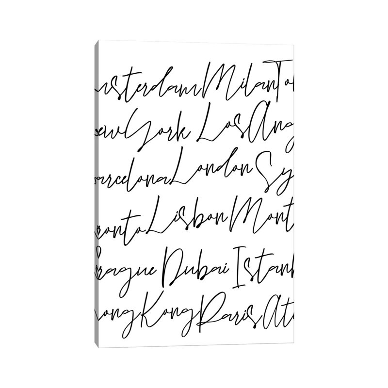 City Script by Alison Petrie - Wrapped Canvas Print, 20.32 cm H x 30.48 cm W