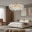 40'' Gold Chandelier With 9 Lights, Glass Globe Pendant Lighting, E12 Base, LED Bulbs Included, Adjustable Chain For Dining Room, Living Room, Foyer-746560907