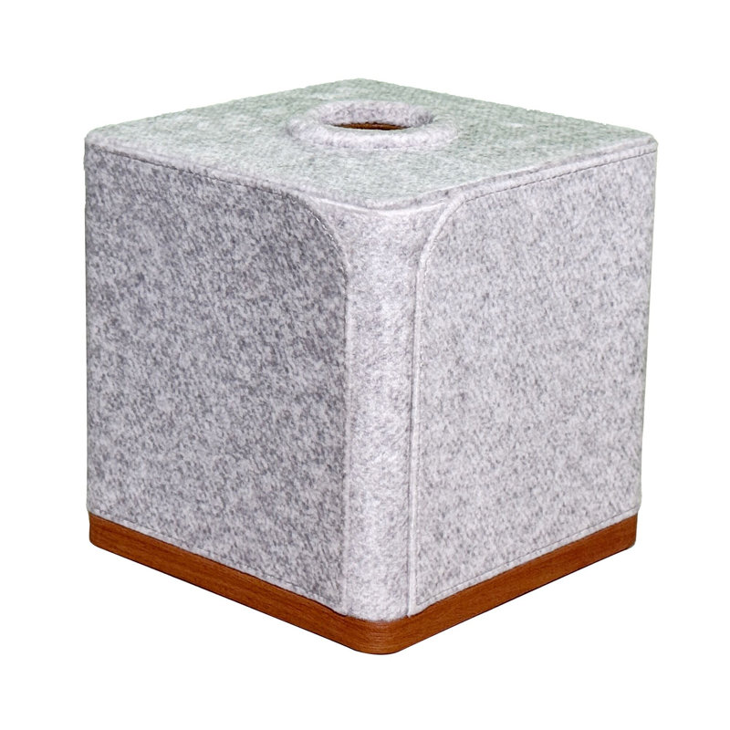 Couvre boîte à mouchoirs en tissu bruni