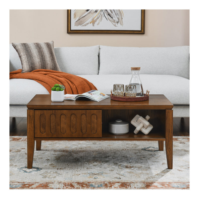 Table basse cannelée moderne Mid Century