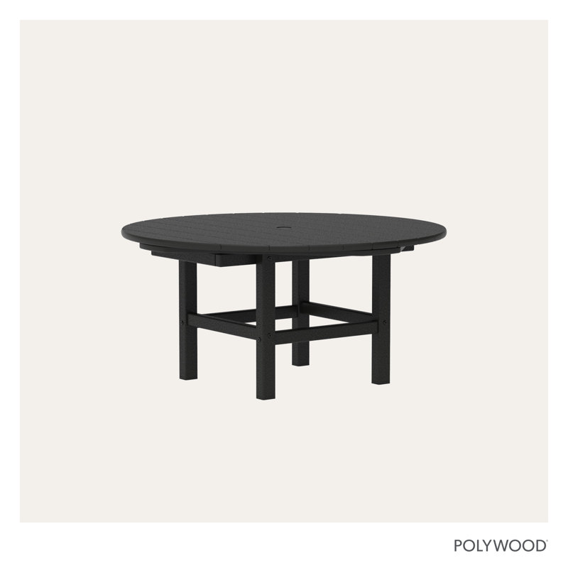 POLYWOOD Round 37" Conversation Table, Black