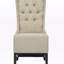 Fauteuil à oreilles Abundio en tissu de lin avec pieds en bois noir, H 47,25 po x l 21,25 po x P 23 po