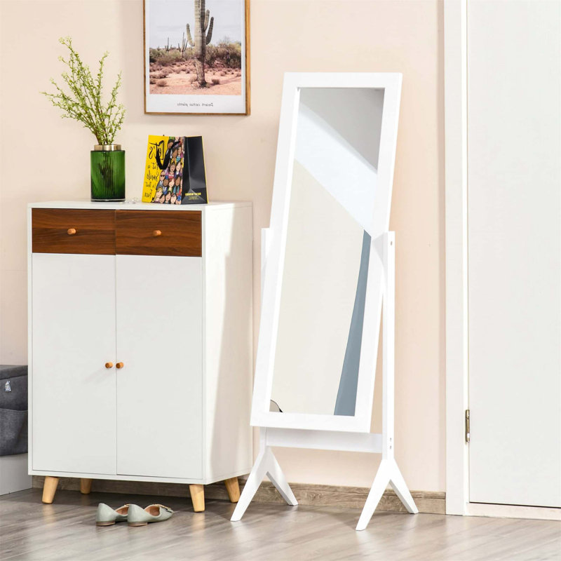 Demetrias Rectangle Floor Mirror, White
