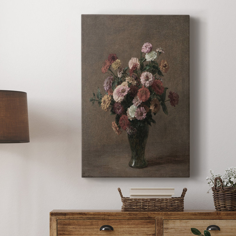 Imprimé floral rétro CXIX - galerie enveloppée Cavas, H 12 po x l 8 po