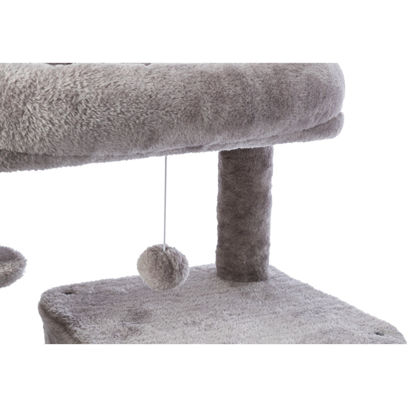 Arbre à chat à 3 niveaux avec poteaux à griffes et rampe en sisal, condos en peluche et hamac Trixie