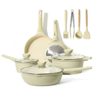 CAROTE 21pcs Pots and Pans Set, Nonstick Cookware Set Detachable Handle,  Induction Kitchen Cookware Sets Non Stick with Removable Handle, RV  Cookware