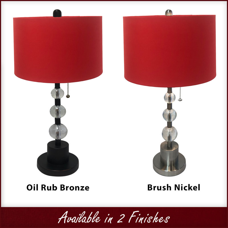 Rima Metal Table Lamp, Oil Rubbed Bronze, Red, 26" H x 26" W x 26" D