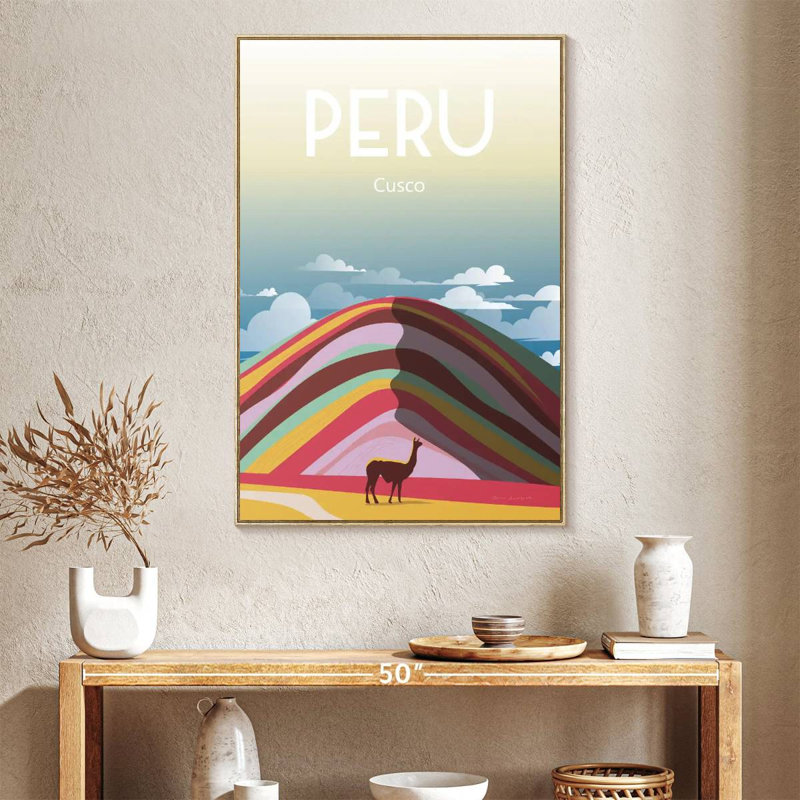 Peru, 27" x 40", Floating Frame Natural Wood