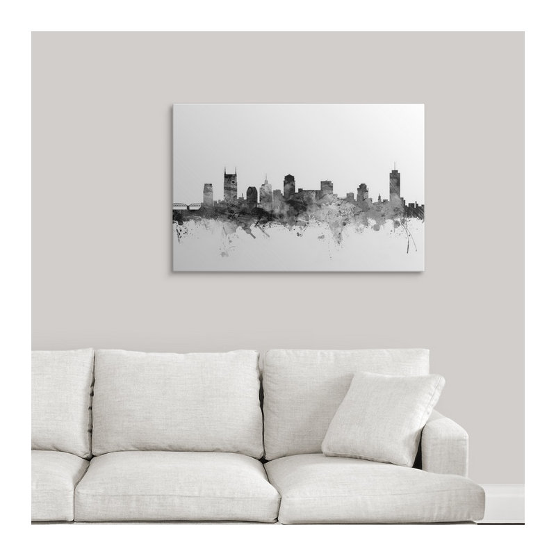 «Nashville Tennessee Skyline» par Francy, impression, H 24 po x l 36 po x P 1,5 po, Toile