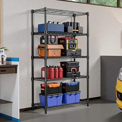 Étagère à 5 niveaux en acier robuste à capacité de 1250 lb, organisateur réglable et durable pour la maison, la cuisine, le bureau et le garage
