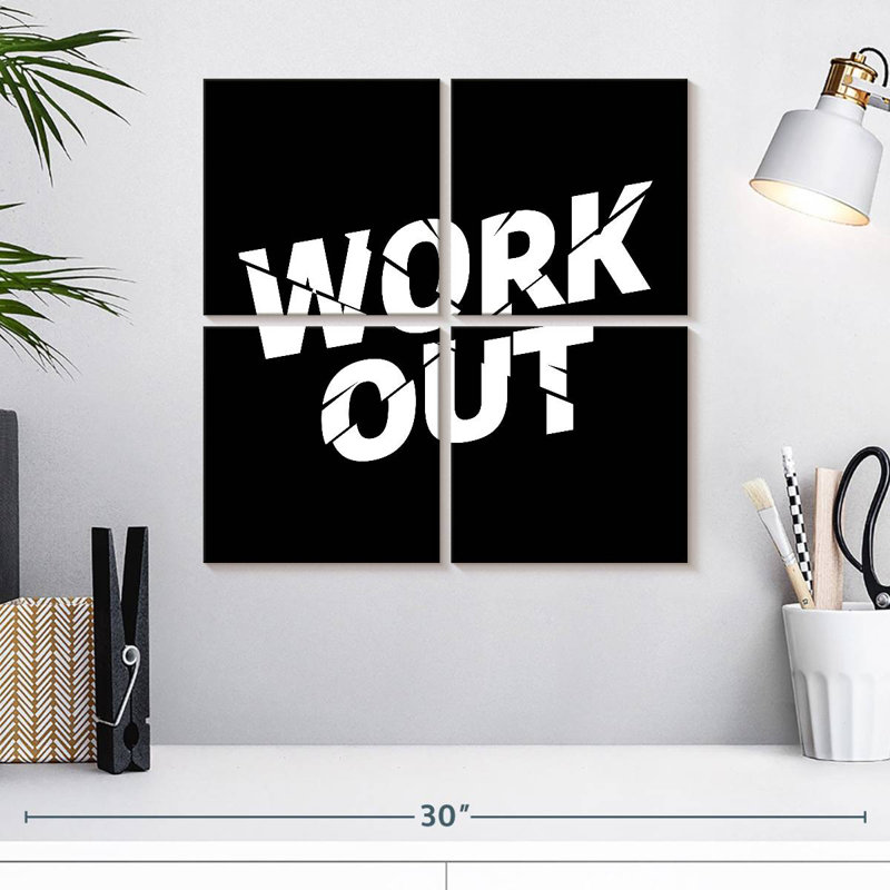Kema Workout Typography, 18" H x 18" W