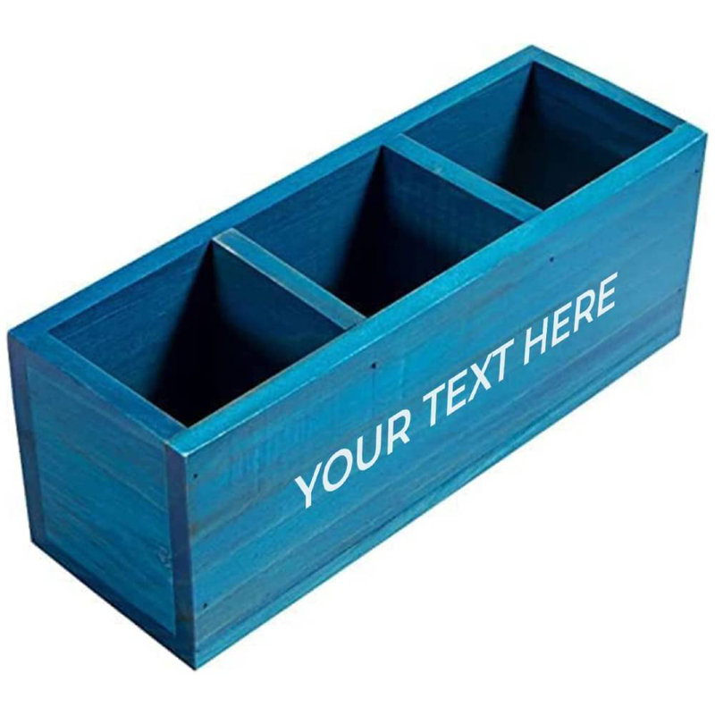 Porte-stylo personnalisé, Bleu, Oui