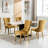 Contemporary Velvet Upholstered Dining Chairs With Golden Stainless Steel Legs, Nailhead Trim, And Solid Wood Construction, Of 2 High Handmade Base, 2-773786291-773786303