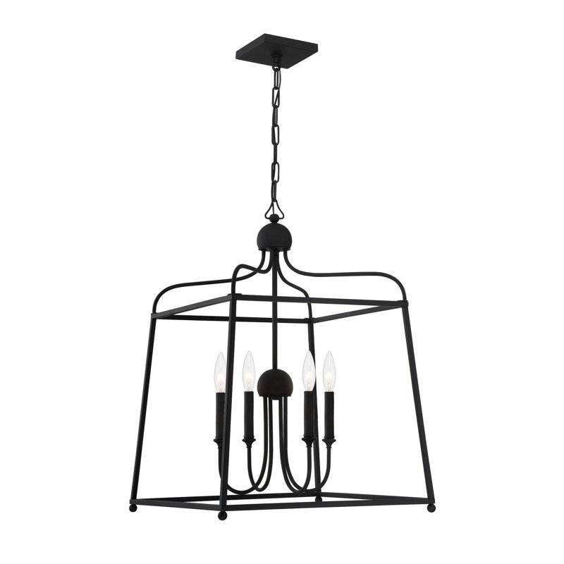 Kyrii 4 - Light Dimmable Lantern Square / Rectangle Chandelier, 102.5" H x 21.5" W x 21.5" D