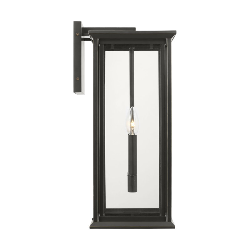 Audley Large Lantern from Generation Lighting , Antique Bronze, Transparent