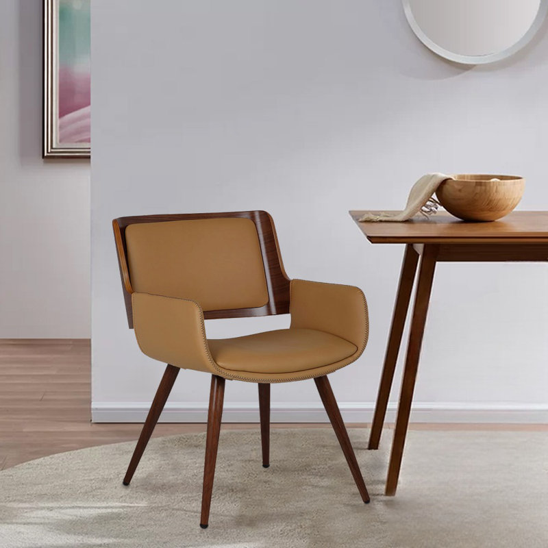 Nunda Faux Leather Mid-Century Dining Chair, Desert Sandstone