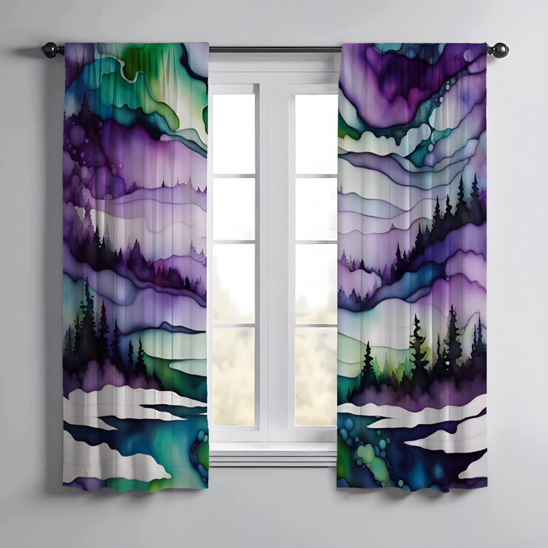 Paire de rideaux semi-transparents en polyester Dragelin, L 40 po x L 61 po
