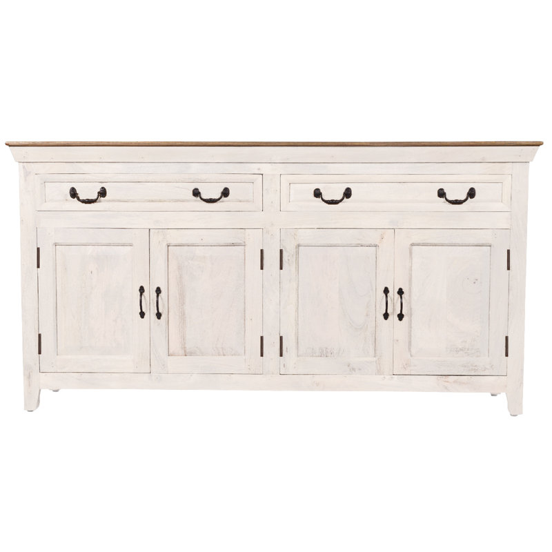 Buffet en bois massif 69 po Jamya, Blanc