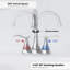 Robinet de salle de bain chromé avec bonde escamotable et tuyaux d'alimentation Robinet de meuble-lavabo central à 4 poignées et pivotant à arche haute 360 degrés à 2 poignées-118610650