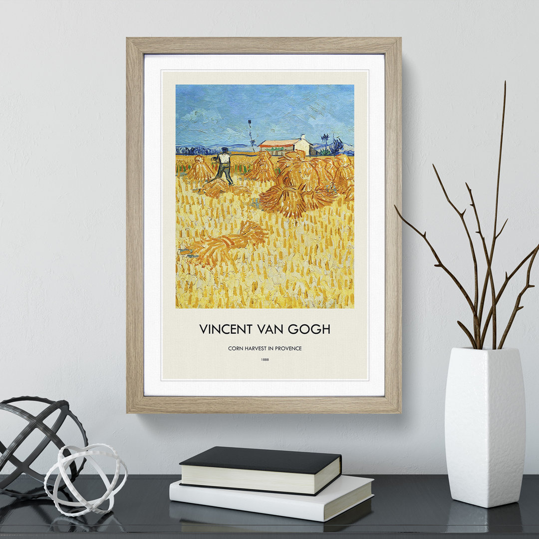 Harvest in Provence by Vincent Van Gogh - Picture Frame Painting