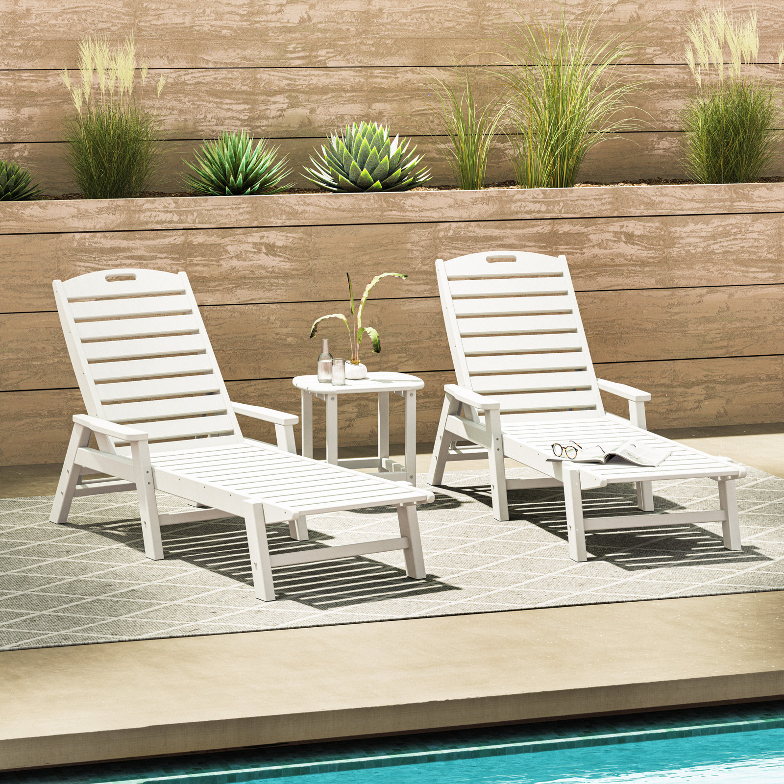 POLYWOOD® Nautical 2-Person Patio Seating Group, White