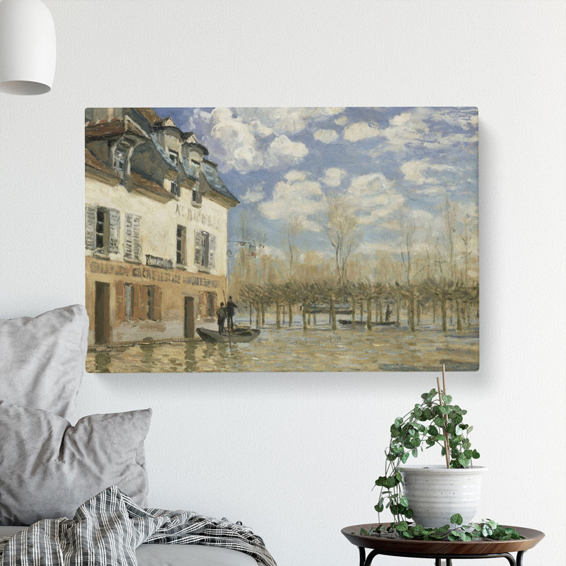 The Flood at Port-Marly by Alfred Sisley - Wrapped Canvas, 50cm H x 76cm W x 3cm D