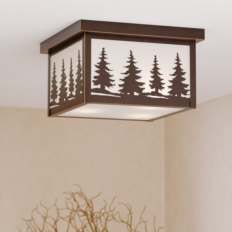 Josefina Burnished Bronze 2 - Bulb Outdoor Flush Mount
