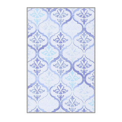 Soft Hall Carpet (2.6 x 4.9 ft), 100% Polyester, 0.3 in Pile Height | Antibacterial, Non-Slip Underside, 650 g/m² | Machine Washable, 3D Digital Print | Perfect for Living Room, Entryway & Bedroom Décor