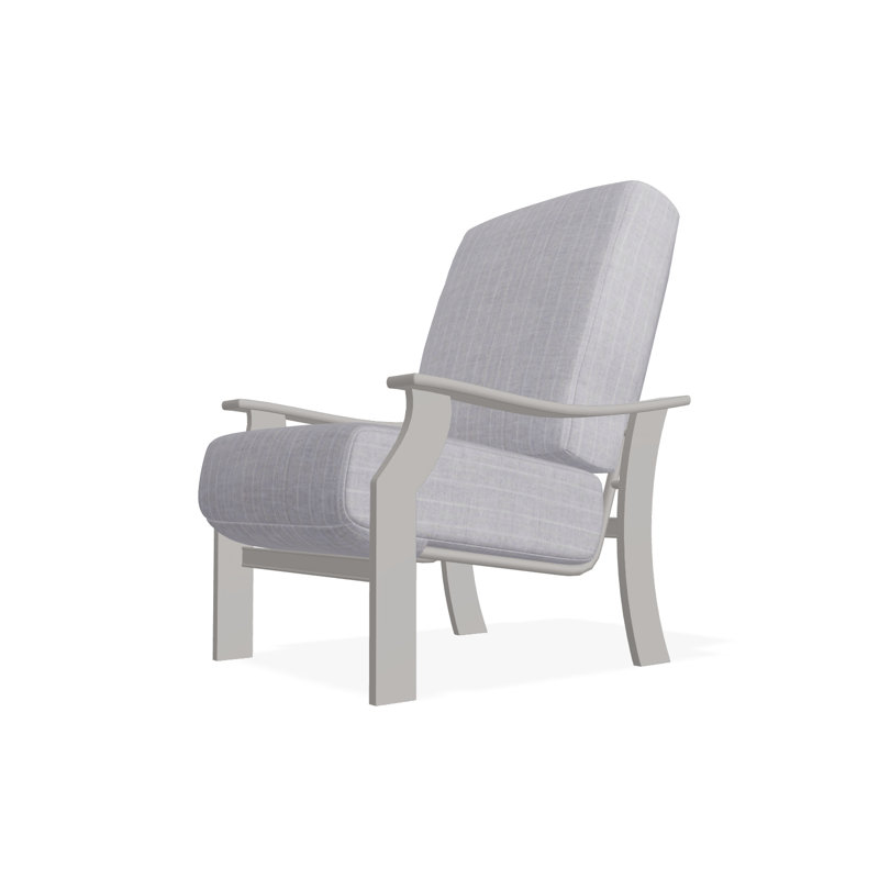 St. Catherine Marine Grade Polymer Deep Seating Cushion Arm Chair, Warm Gray, Spectrum Indigo Sunbrella®