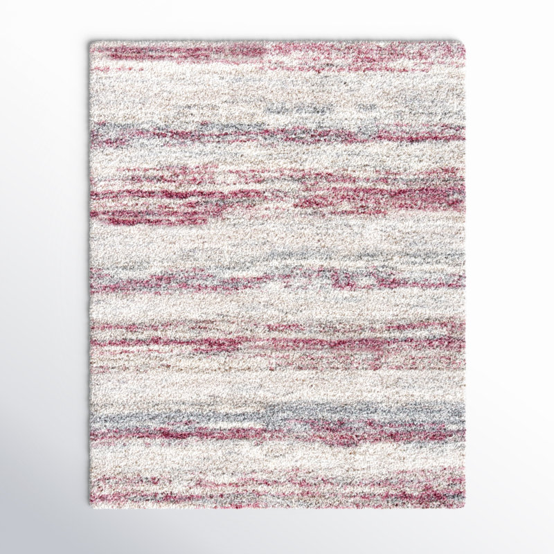 Alexys Abstract Ivory/Pink Area Rug, Rectangle 3' x 5'