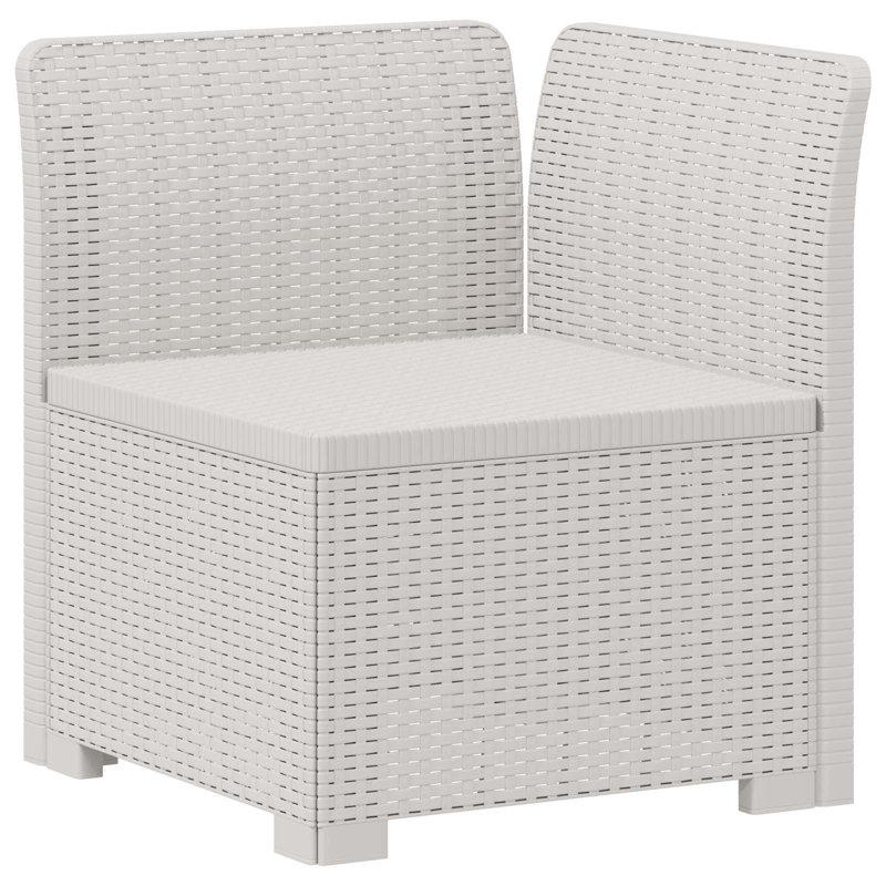  Garden Sofa Rattan Look PP Outdoor Seating Modern Lounge Modular Casual, White