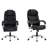 Modern-style large solid wood executive desk set, rectangular manager desk set, includes modern black faux leather office chair