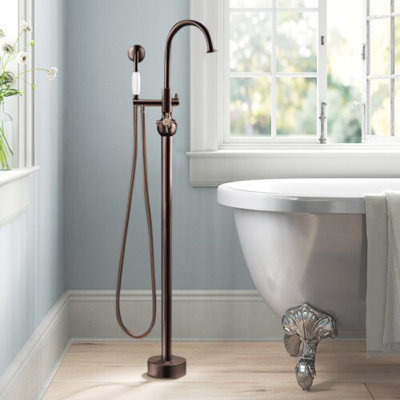 Loeb 2 Handle Floor Freestanding Tub Filler with Diverter
