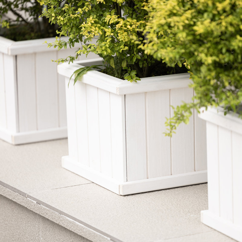 Barros Cedar Wood Raised Garden Bed Planter Box with Bottom Board, Drainage Holes and Liner, 30.5cm H x 38.1cm W x 38.1cm D
