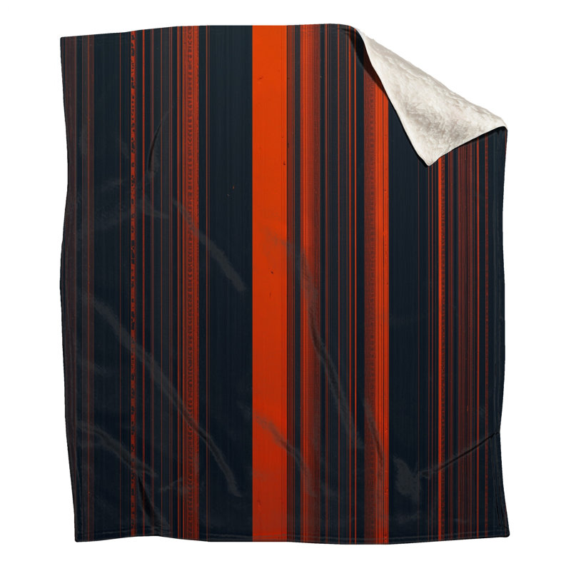 Couvertures noires à rayures orange, L 50 po x H 60 po