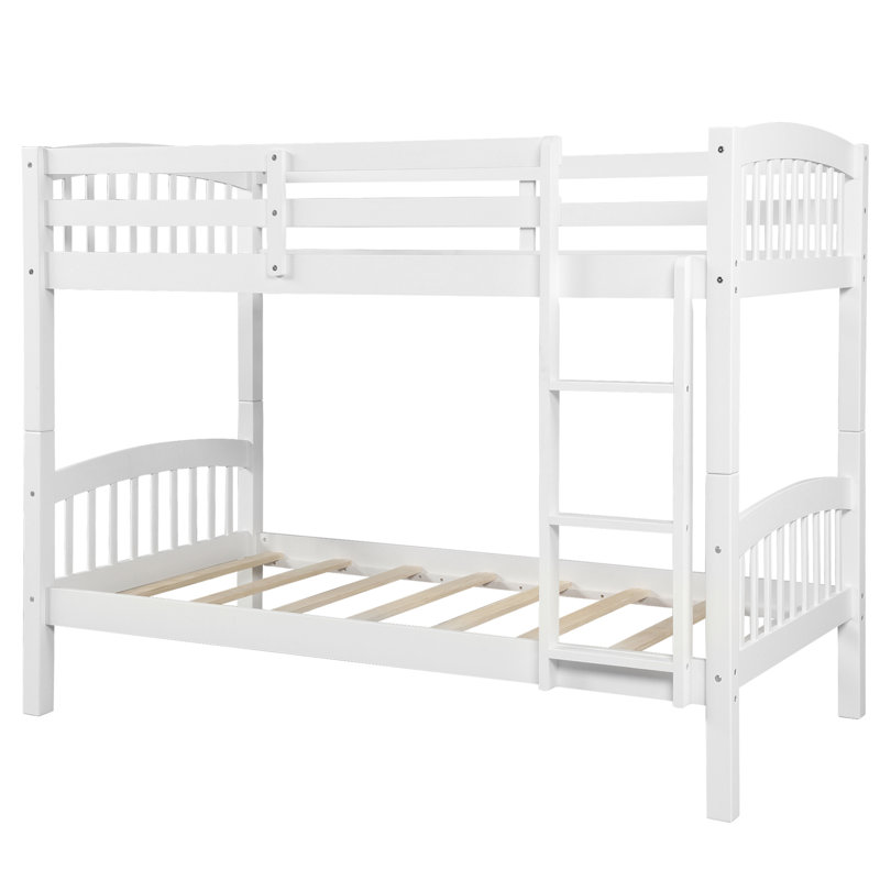 Jahkim Kids Twin Over Twin Bunk Bed, White