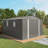 10X12ft Outdoor Storage Shed Large Metal Garden Shed With Double Door Two Window Waterproof Tool Shed For Backyard Patio Lawn Poolside ,Grey-121499286