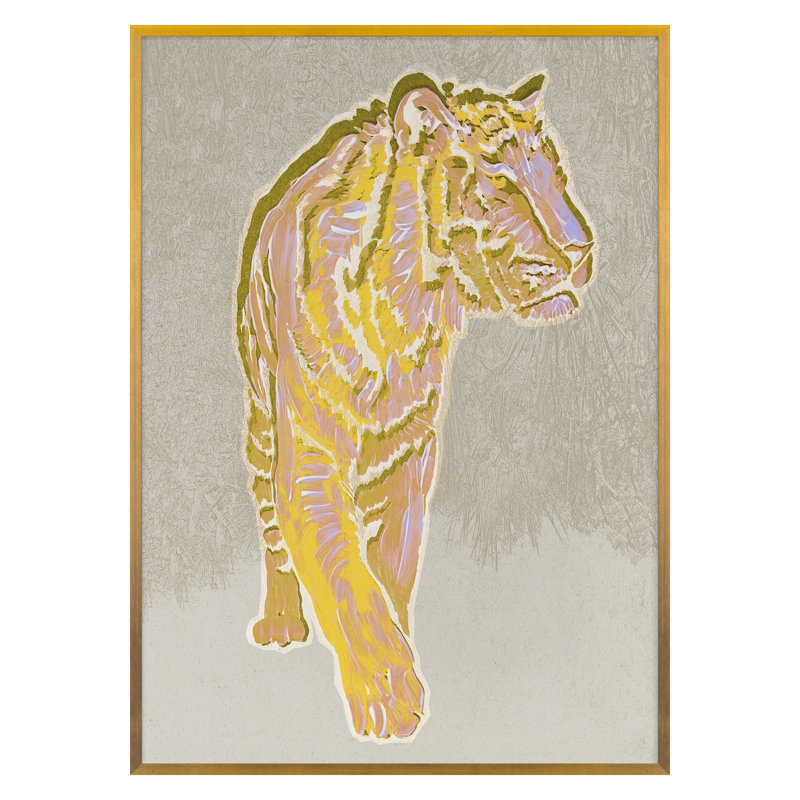 "Motif de tigre jaune" par Todaro, Katie, H 30 po x l 22 po, Doré