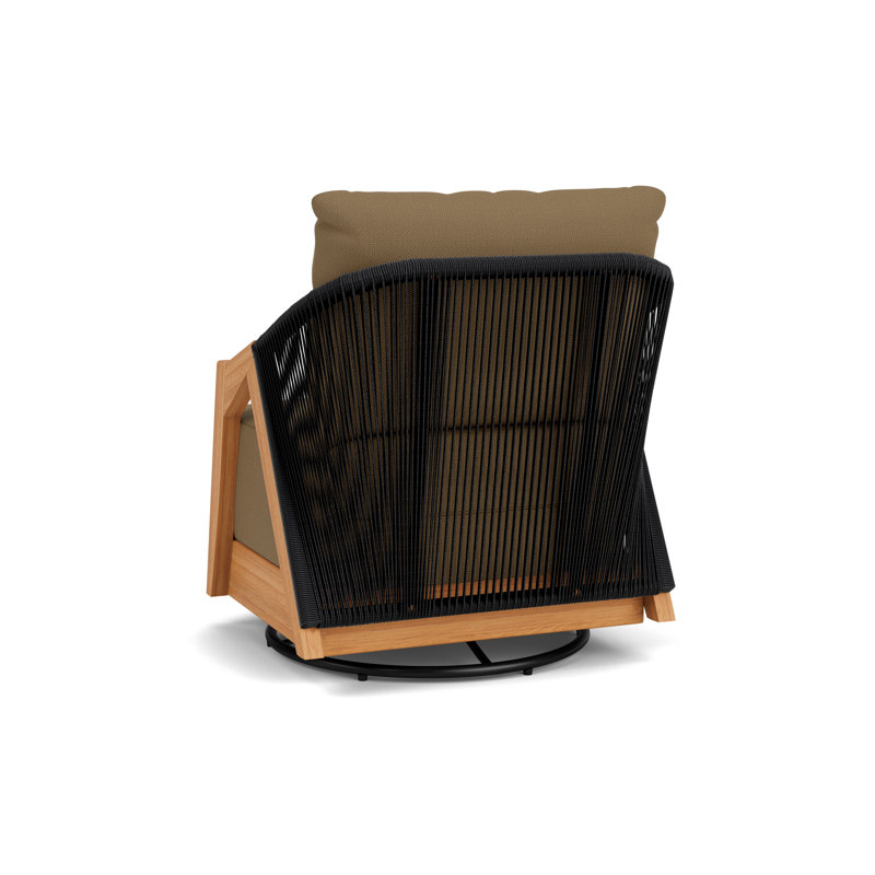Alpine Outdoor Teak Swivel Armchair, Reflections Straw