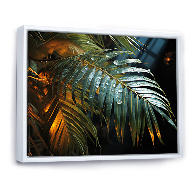 «Corto Beach Tropical Paradise I», reproduction sur toile, Cadre flottant blanc, H 30 po x l 40 po x P 1,5 po
