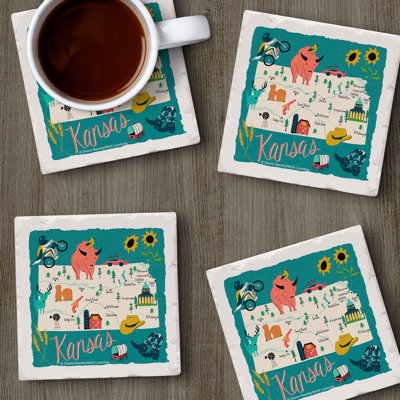 Ensemble de sous-verres 4 pièces Kansas