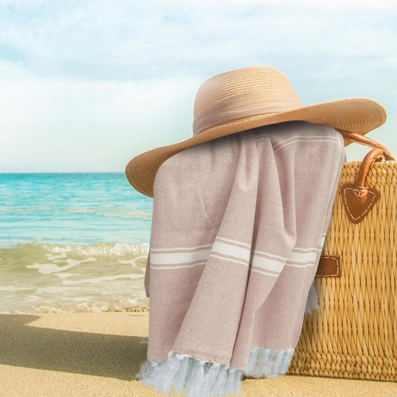 Cotton Beach Towel, Peach