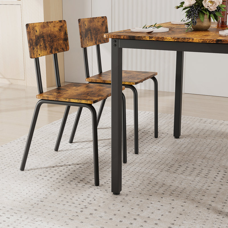 Superbe ensemble de table de salle à manger 5 pièces avec 4 chaises, parfait pour créer un espace repas harmonieux et fonctionnel dans n'importe quelle maison